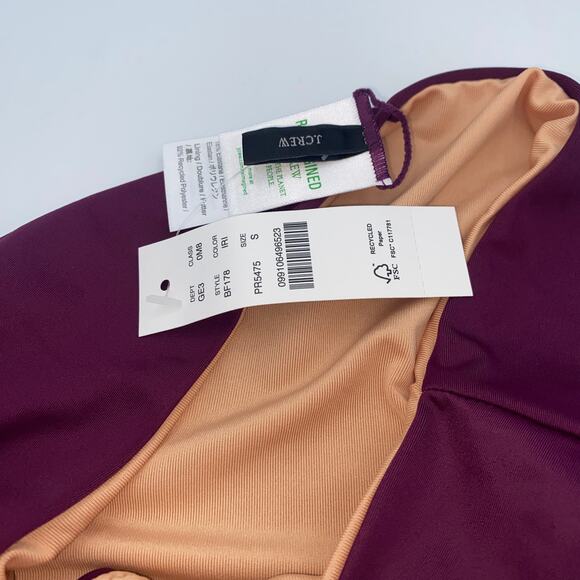 New J. Crew Burgundy Purple High Rise Bikini Swim Bathing Suit Bottom Size Small - Picture 5 of 8